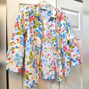 Alfred Dunner, 16, Woman's Flower Embroided Eyelet Blouse